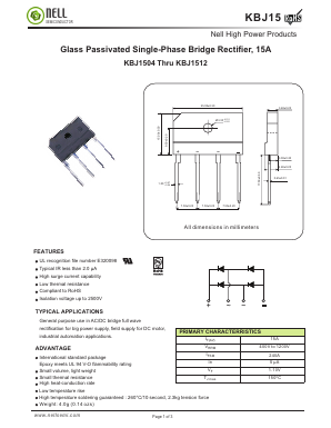 KBJ15 Datasheet PDF Nell Semiconductor Co., Ltd
