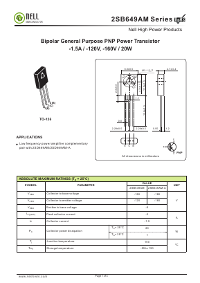 2SB649AM Datasheet PDF Nell Semiconductor Co., Ltd