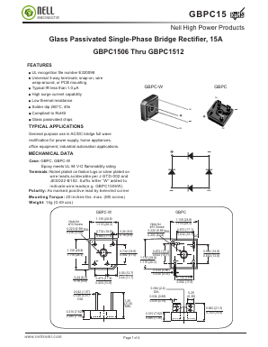 GBPC15 Datasheet PDF Nell Semiconductor Co., Ltd