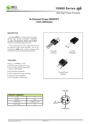 10N60H Datasheet PDF Nell Semiconductor Co., Ltd