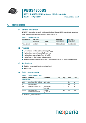 PBSS4350SS Datasheet PDF Nexperia B.V. All rights reserved