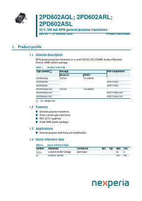 2PD602AQL Datasheet PDF Nexperia B.V. All rights reserved