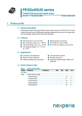 PESD3V3S5UD Datasheet PDF Nexperia B.V. All rights reserved