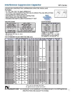 NPX394K310VX2F Datasheet PDF NIC-Components Corp.