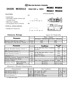 PC15016 Datasheet PDF Nihon Inter Electronics