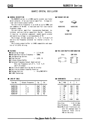 NJU6319BE Datasheet PDF Japan Radio Corporation 
