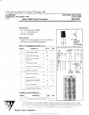 2SC3164 Datasheet PDF New Jersey Semiconductor