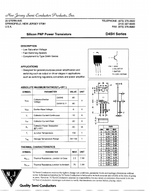 D45H8 Datasheet PDF New Jersey Semiconductor