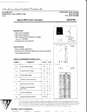 2SC5199 Datasheet PDF New Jersey Semiconductor