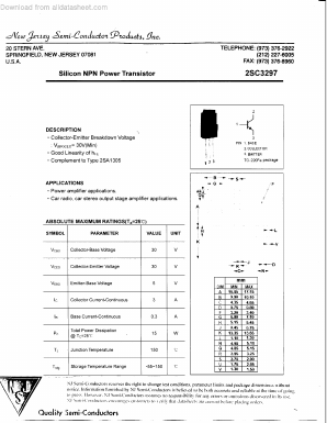 2SC3297 Datasheet PDF New Jersey Semiconductor
