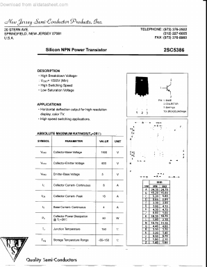 2SC5386 Datasheet PDF New Jersey Semiconductor