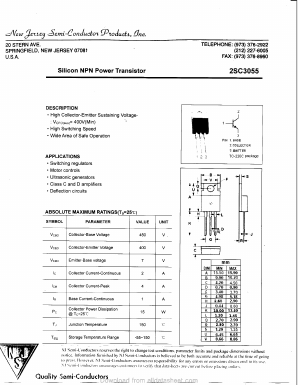 C3055 Datasheet PDF New Jersey Semiconductor