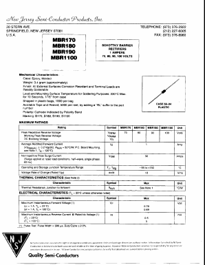 MBR1100 Datasheet PDF New Jersey Semiconductor