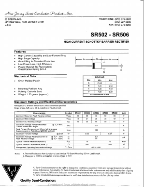 SR506 Datasheet PDF New Jersey Semiconductor