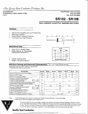 SR102 Datasheet PDF New Jersey Semiconductor