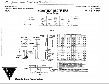 BYV73-30 Datasheet PDF New Jersey Semiconductor