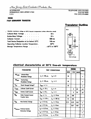 2N200 Datasheet PDF New Jersey Semiconductor