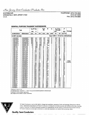 1.5KE8V2ACA Datasheet PDF New Jersey Semiconductor