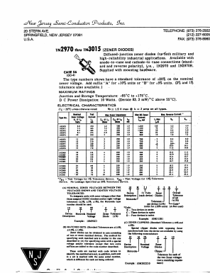 1N2970 Datasheet PDF New Jersey Semiconductor