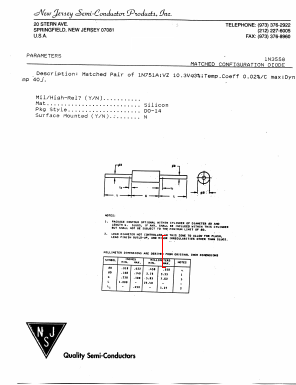 1N3558 Datasheet PDF New Jersey Semiconductor