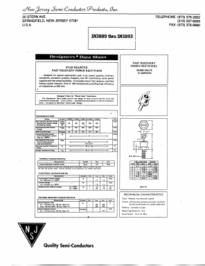 1N3889 Datasheet PDF New Jersey Semiconductor