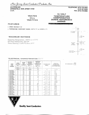 1N4765A Datasheet PDF New Jersey Semiconductor