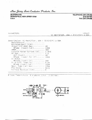 1N5409 Datasheet PDF New Jersey Semiconductor