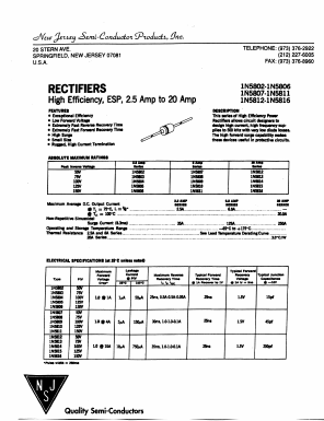 1N5812 Datasheet PDF New Jersey Semiconductor
