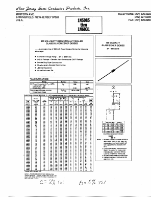 1N6031 Datasheet PDF New Jersey Semiconductor