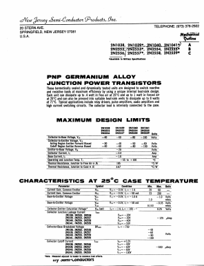 2N2553 Datasheet PDF New Jersey Semiconductor