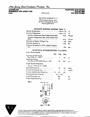 2N1416 Datasheet PDF New Jersey Semiconductor