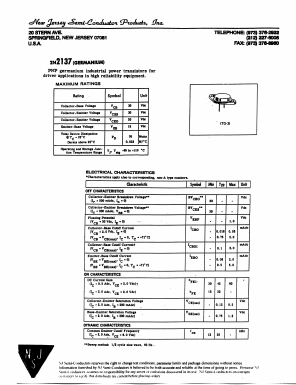 2N2137 Datasheet PDF New Jersey Semiconductor