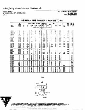 2N1906 Datasheet PDF New Jersey Semiconductor