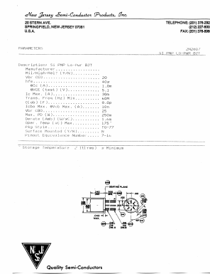 2N2807 Datasheet PDF New Jersey Semiconductor