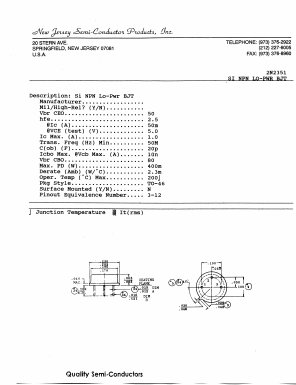 2N2351 Datasheet PDF New Jersey Semiconductor