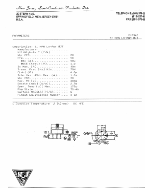2N3340 Datasheet PDF New Jersey Semiconductor