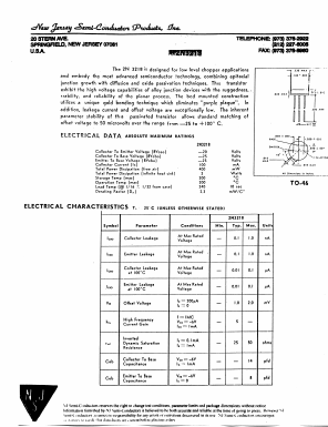 2N3218 Datasheet PDF New Jersey Semiconductor