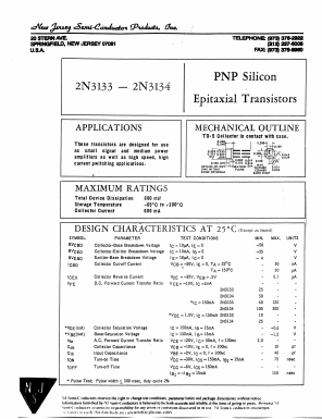 2N3134 Datasheet PDF New Jersey Semiconductor