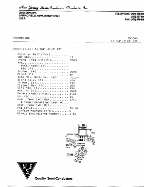 2N3546 Datasheet PDF New Jersey Semiconductor