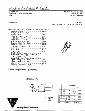 2N3562 Datasheet PDF New Jersey Semiconductor
