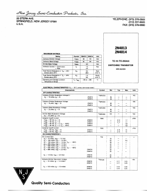 2N4013 Datasheet PDF New Jersey Semiconductor