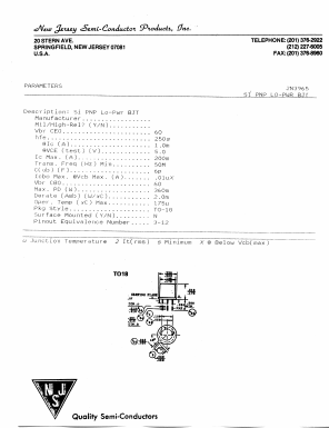 2N3965 Datasheet PDF New Jersey Semiconductor