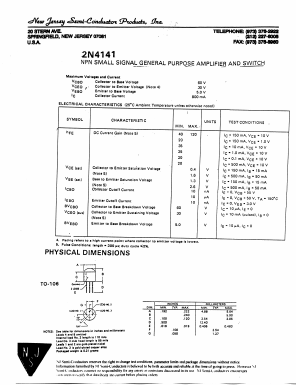 2N4141 Datasheet PDF New Jersey Semiconductor