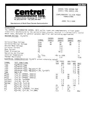 2N4906 Datasheet PDF New Jersey Semiconductor