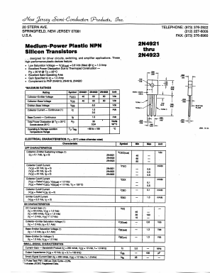 2N4922 Datasheet PDF New Jersey Semiconductor
