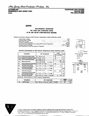 2N4996 Datasheet PDF New Jersey Semiconductor