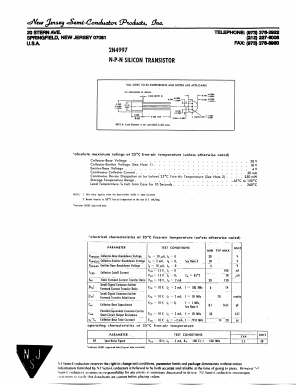 2N4997 Datasheet PDF New Jersey Semiconductor