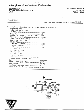 2N5032 Datasheet PDF New Jersey Semiconductor