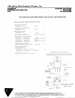 2N5188 Datasheet PDF New Jersey Semiconductor