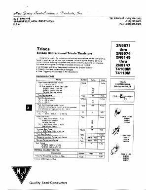 2N5571 Datasheet PDF New Jersey Semiconductor